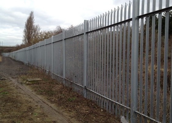 W Section Industrial 4ft Height Steel Palisade Fencing Anti Corrosion