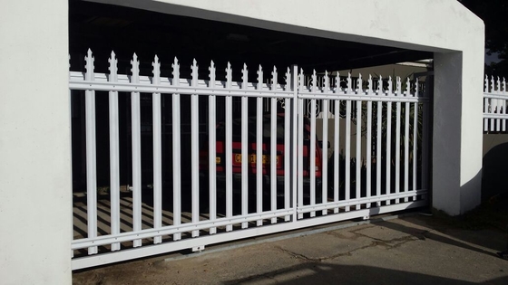 White 2.4m Height Metal Security Side Gates With EN ISO 1461 Standard