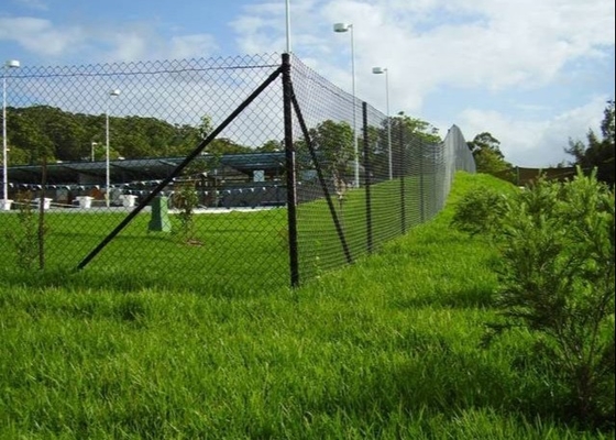 Black 2 Meters Height Steel Chain Link Fencing With Electric Galvanized