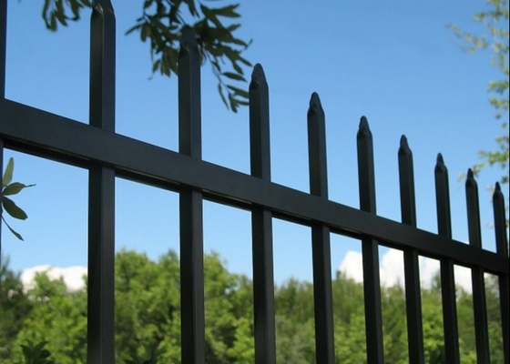 1.8 X 2.4m Wrought Iron Look Fence Black Powder Coated Galvanized Bar