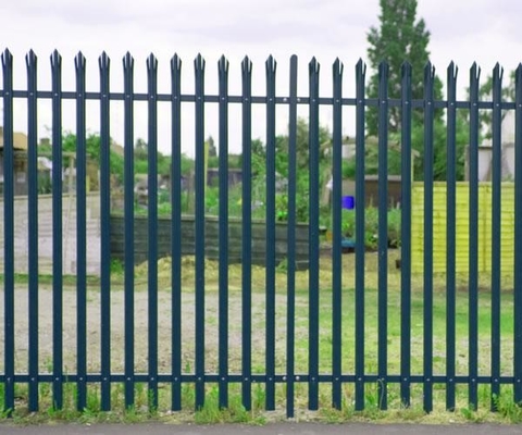 Steel Powder Coated Palisade Fencing , 3mm 7 Ft High Fence Panels