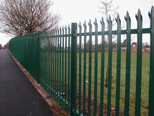 Steel Powder Coated Palisade Fencing , 3mm 7 Ft High Fence Panels