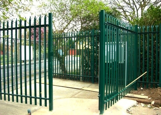 Steel Powder Coated Palisade Fencing , 3mm 7 Ft High Fence Panels