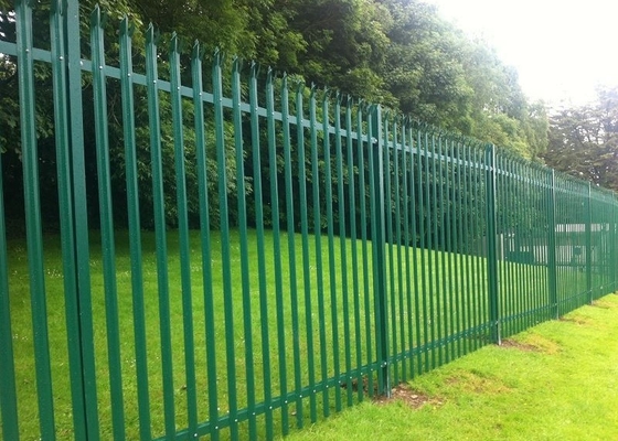 ISO9001 Polyester Powder Coated Steel Security Fence Panels Long Lifespan